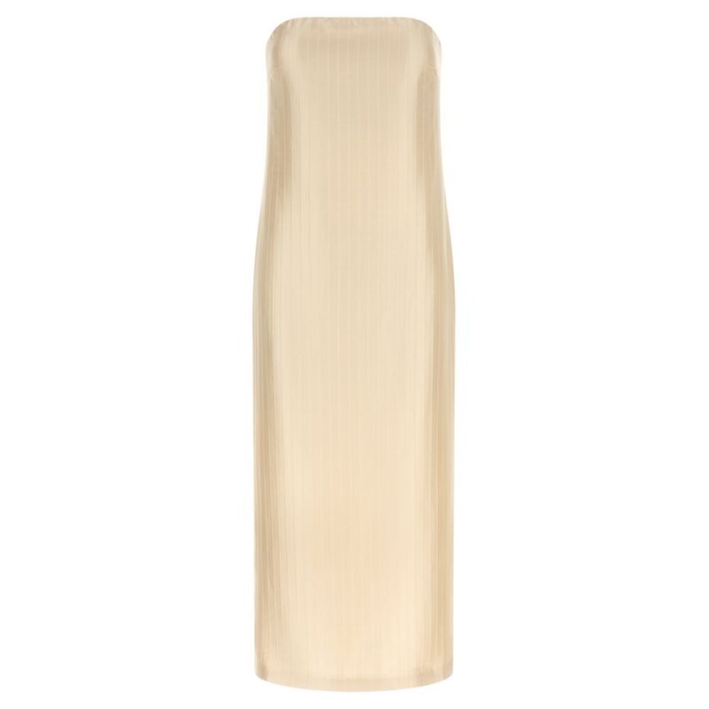 Loulou De Saison Beige Viscose Midi Women's Dress